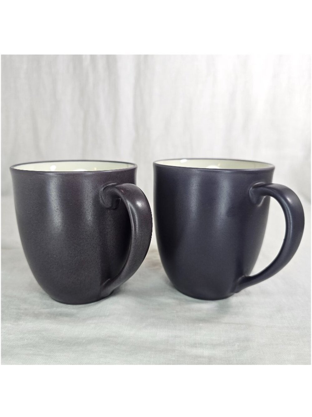 2PCs Noritake Colorwave 8486 Purple Stoneware Coffee Mugs Cups 12oz